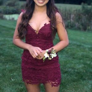 maroon hoco dress